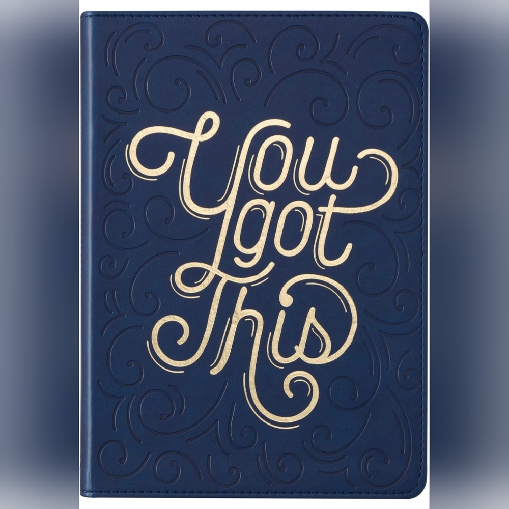 NEW Inspirational Faux Leather Journal You Got This Classic Lined Navy Blue/Gold